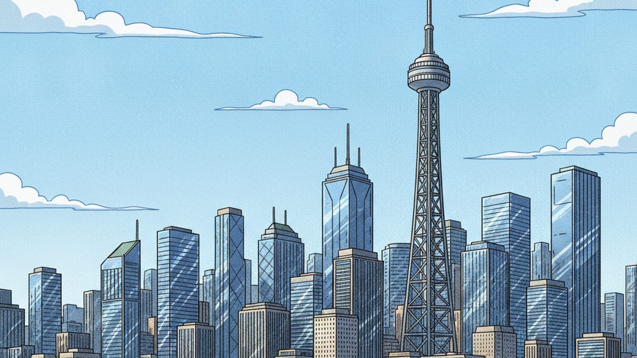 Cel-shaded illustration of Kelowna