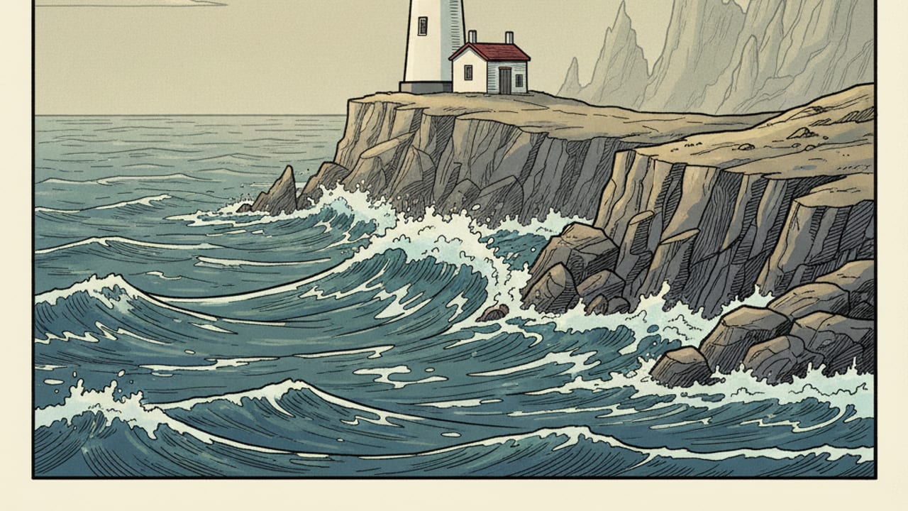 Cel-shaded illustration of Surfside Beach