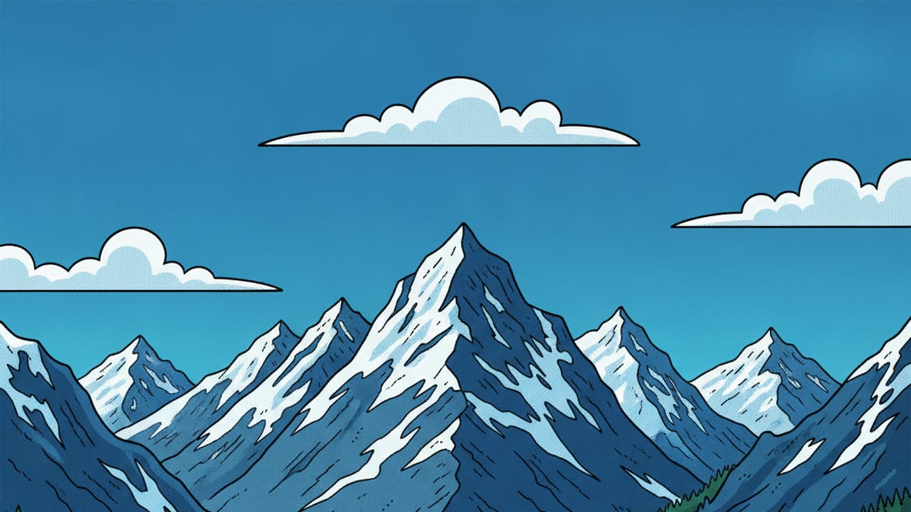 Cel-shaded illustration of Snowmass Village